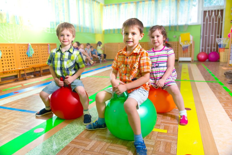 20085552 - cute children playing in kindergarten gym