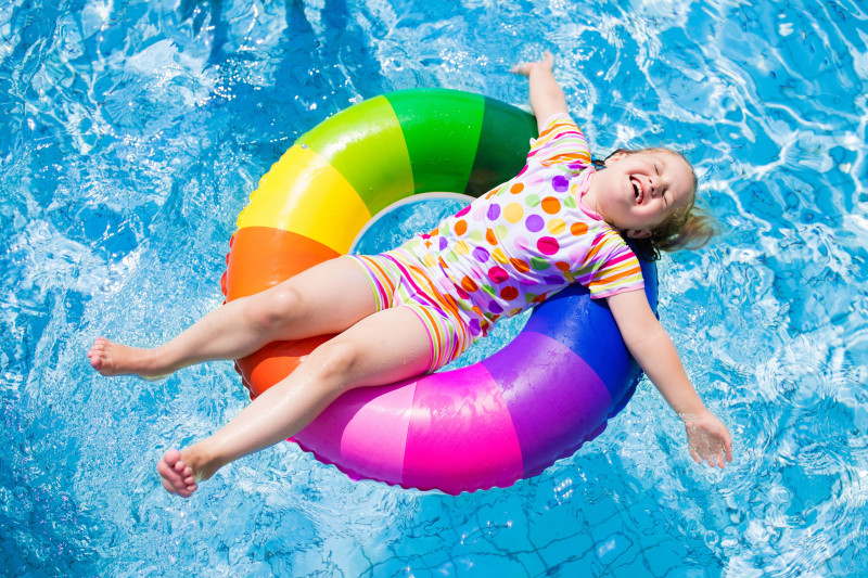 Child in swimming pool